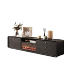 Solid Wood Fireplace TV Cabinet