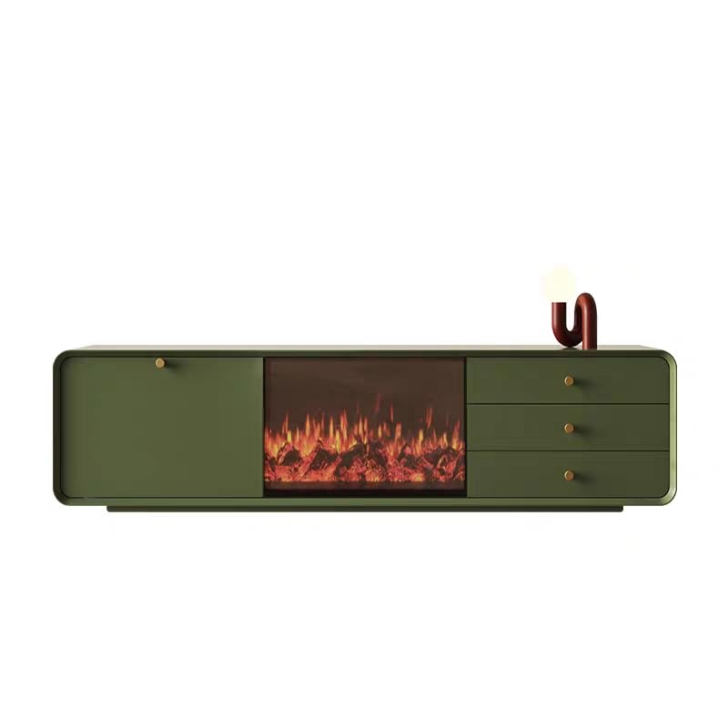 Solid Wood Fireplace TV Cabinet