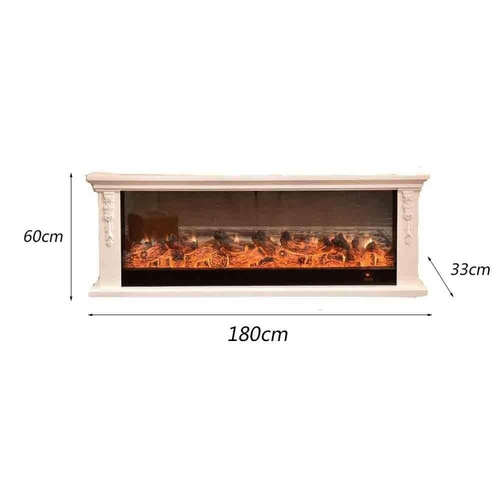 Ivory Electric Fireplace Mantel TV Stand