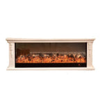 Ivory Electric Fireplace Mantel TV Stand