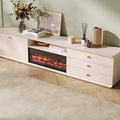 Solid Wood Fireplace TV Cabinet