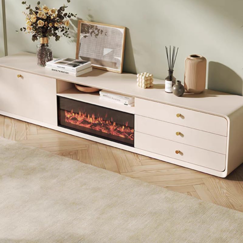 Solid Wood Fireplace TV Cabinet