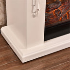 Ivory Electric Fireplace Mantel TV Stand