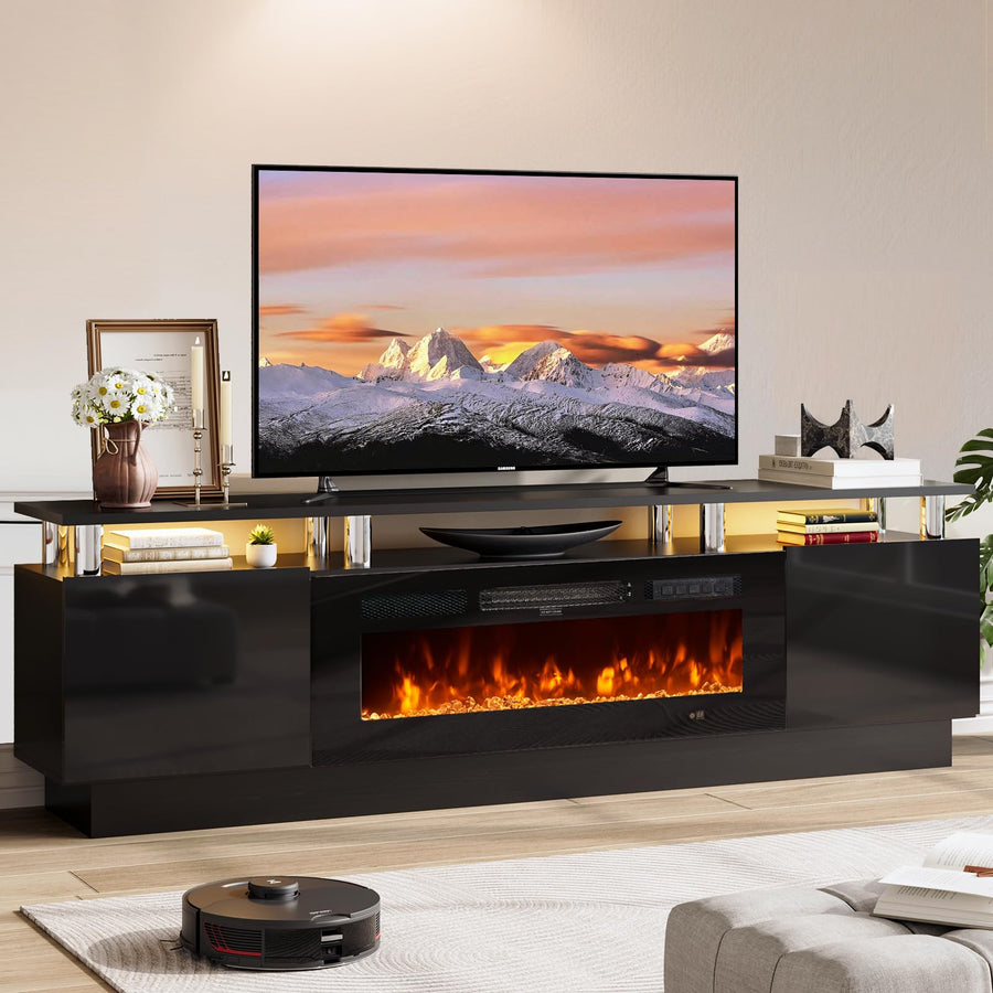 70 Inch Fireplace TV Stand with LED Flame