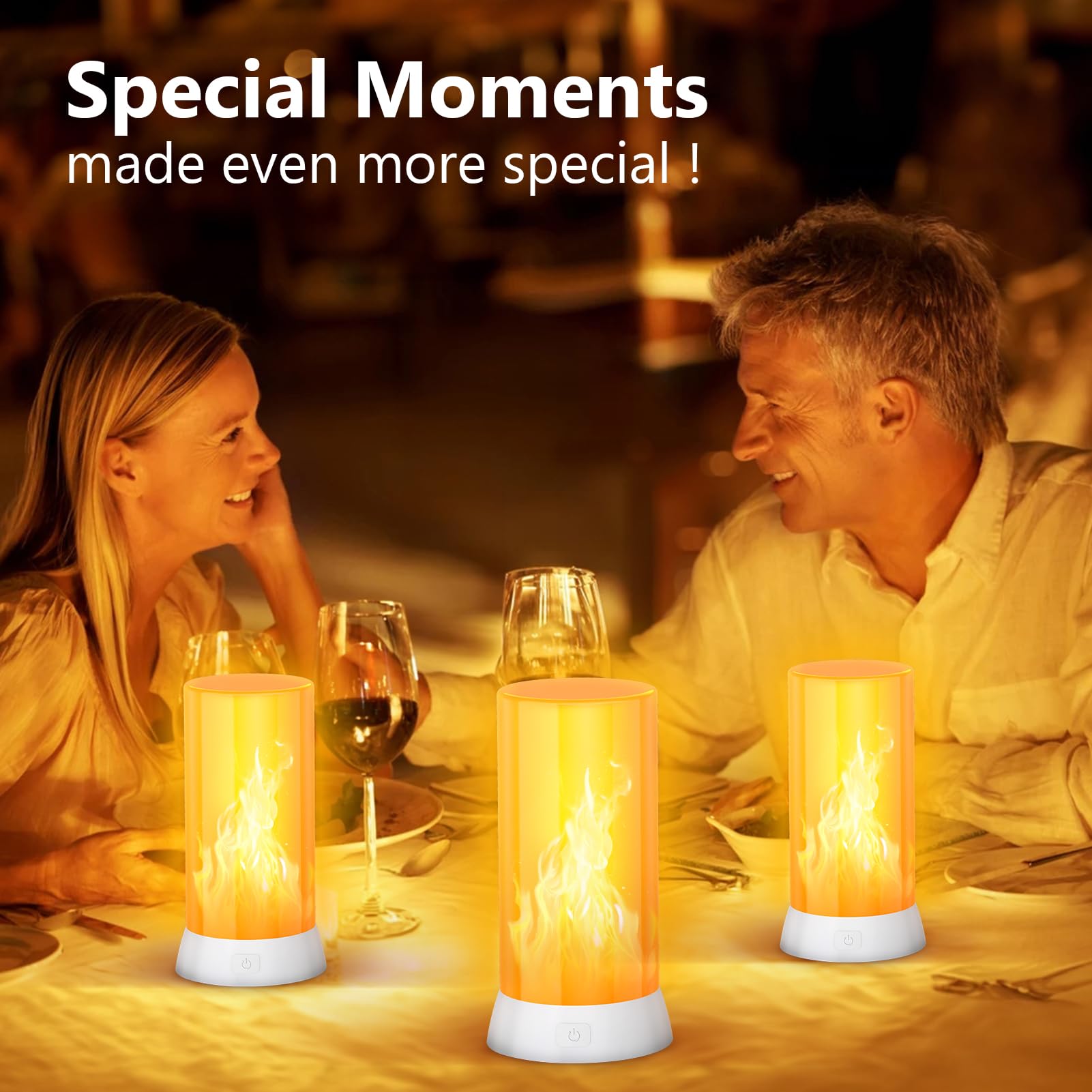 Rechargeable LED Flame Lamps 2-Pack