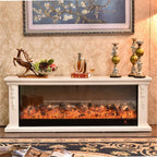 Ivory Electric Fireplace Mantel TV Stand