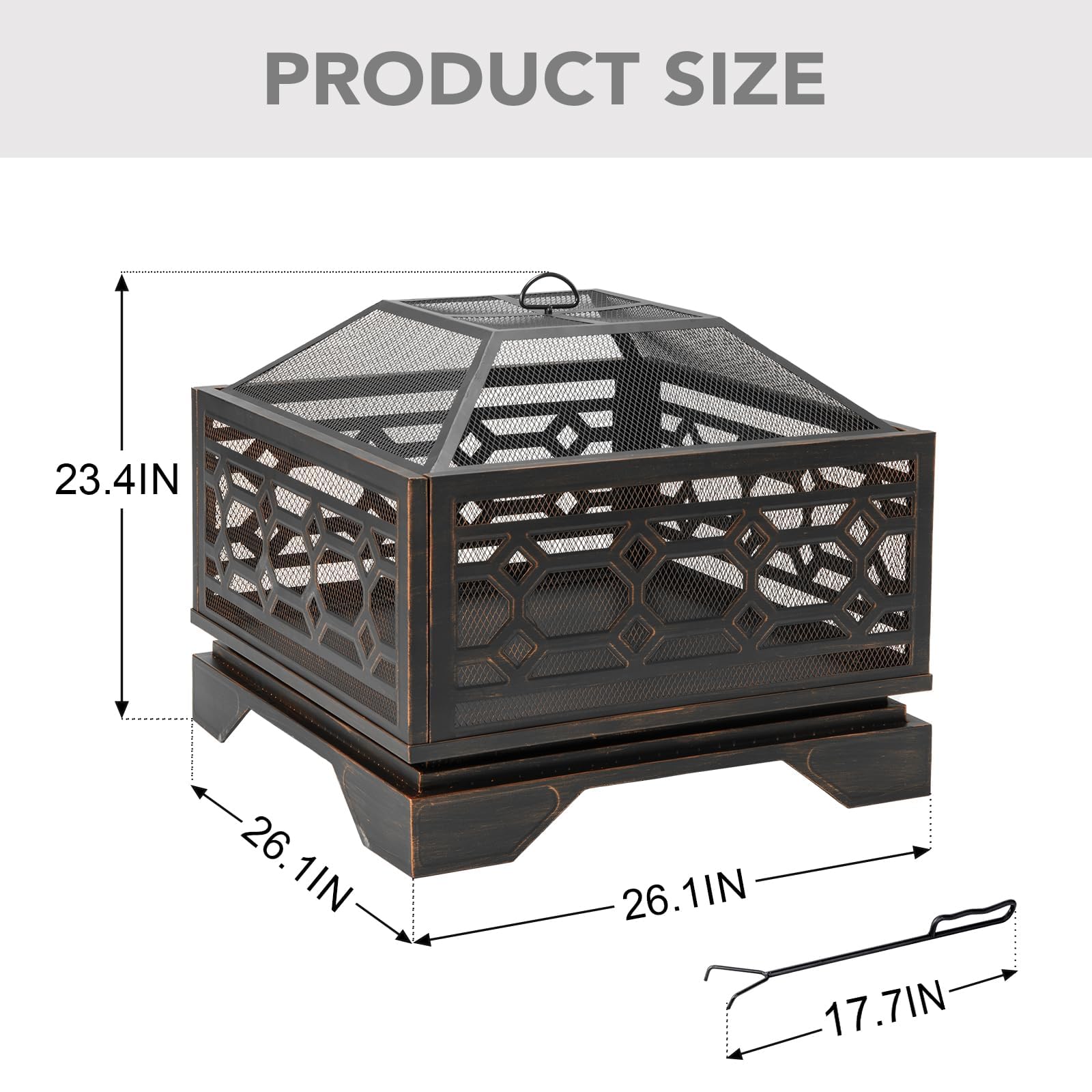 Square Wood Burning Fire Pit
