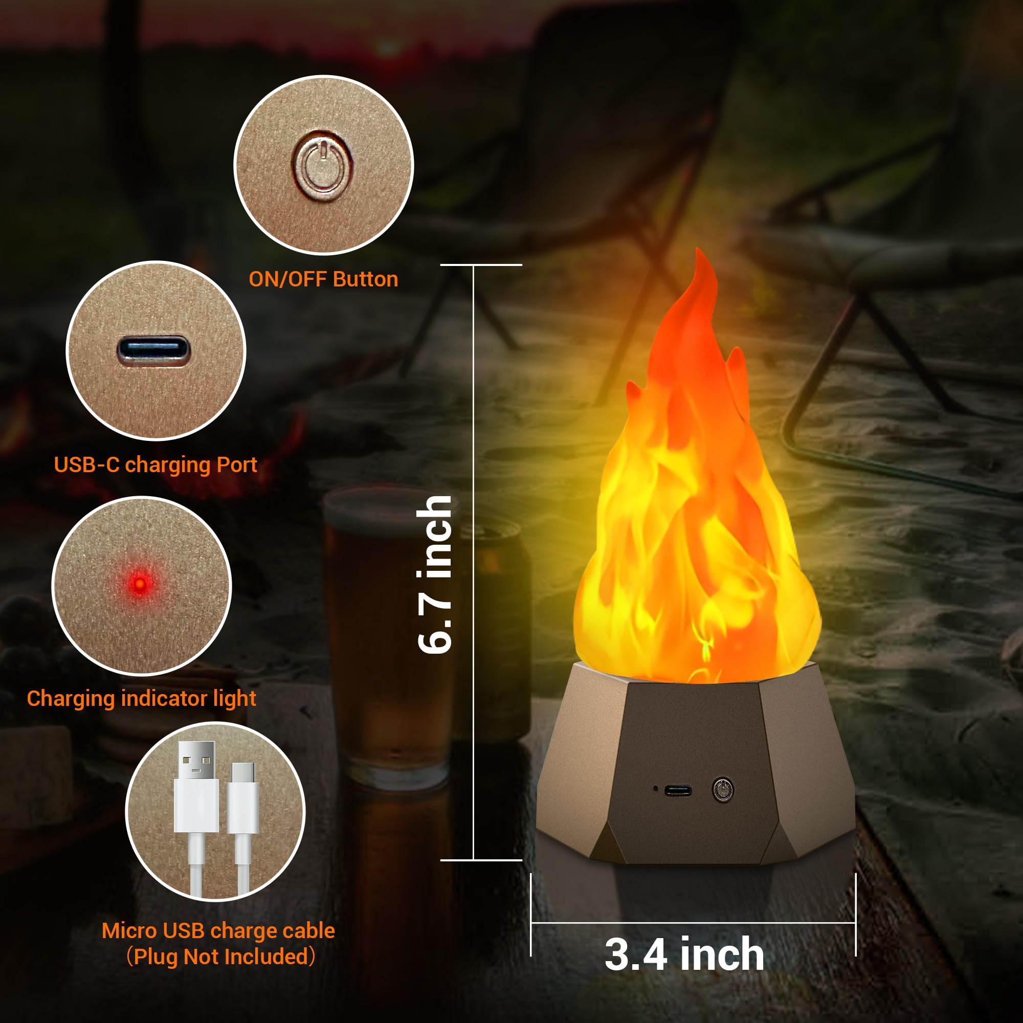 Ollcuz Fake Fire Lamp