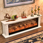 Ivory Electric Fireplace Mantel TV Stand