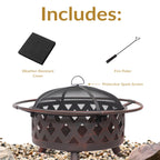 Crossweave Wood Burning Fire Pit