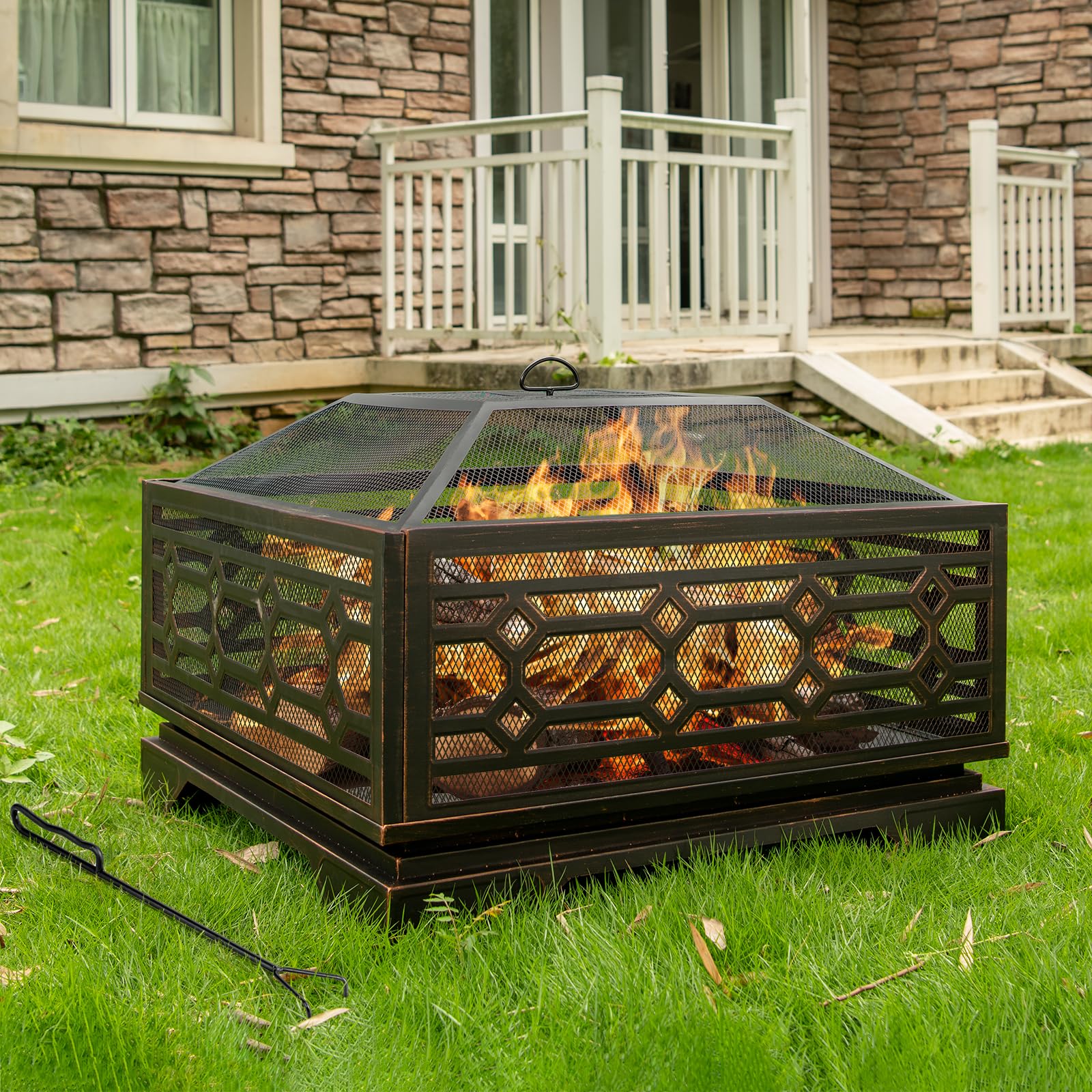 Square Wood Burning Fire Pit