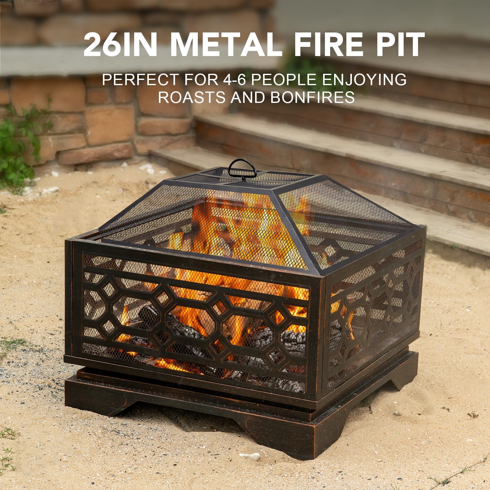 Square Wood Burning Fire Pit