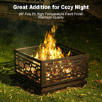 Square Wood Burning Fire Pit