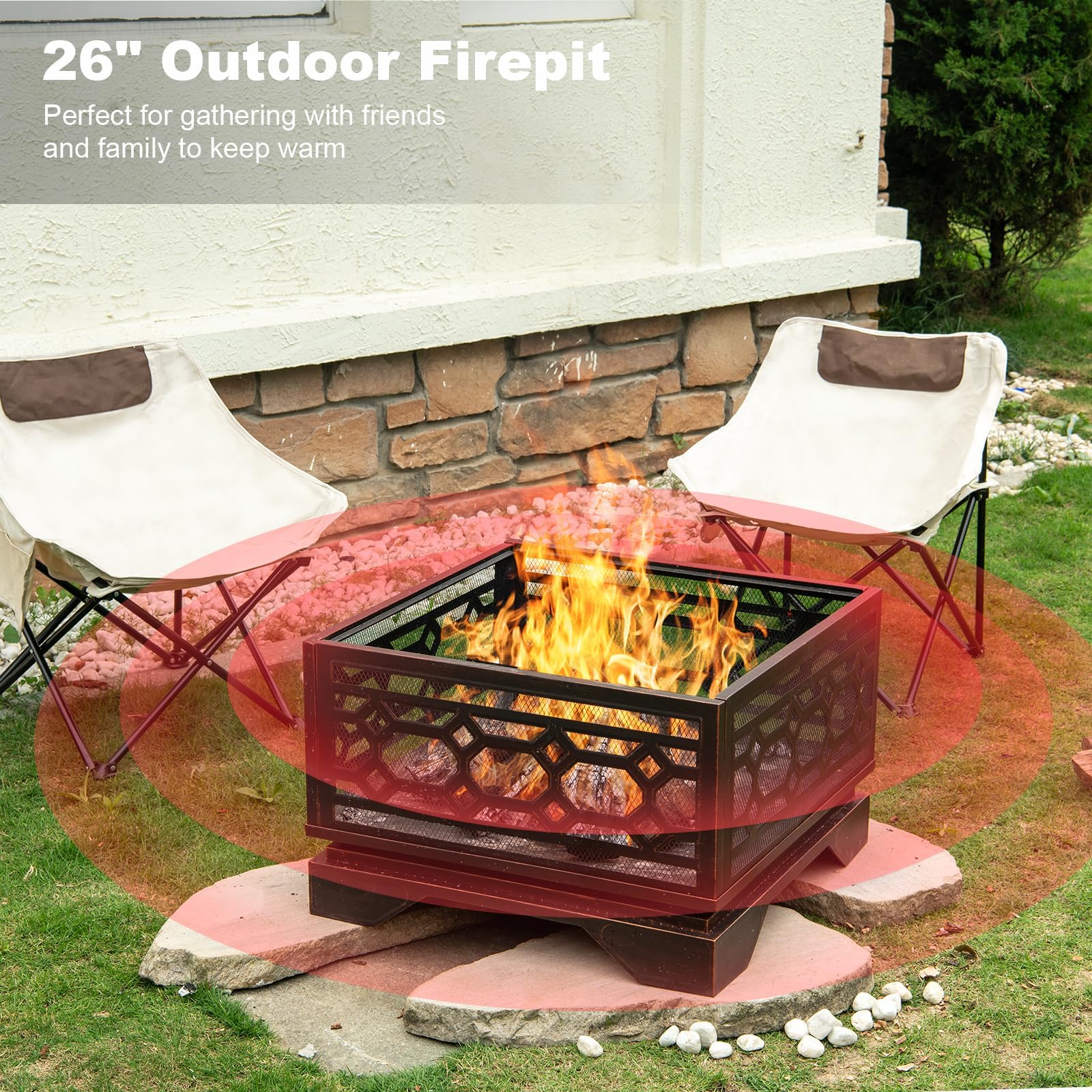 Square Wood Burning Fire Pit
