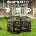 Square Wood Burning Fire Pit