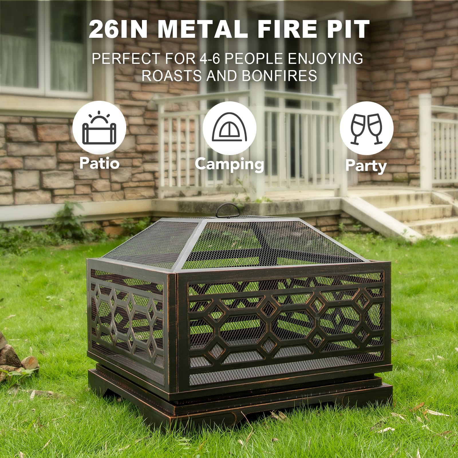 Square Wood Burning Fire Pit