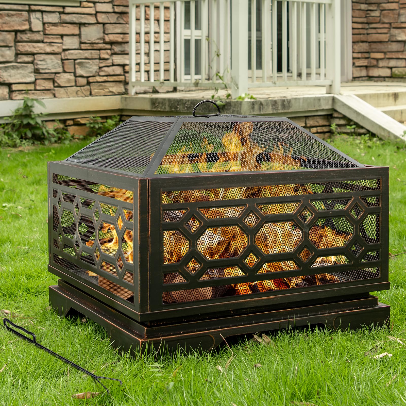 Square Wood Burning Fire Pit