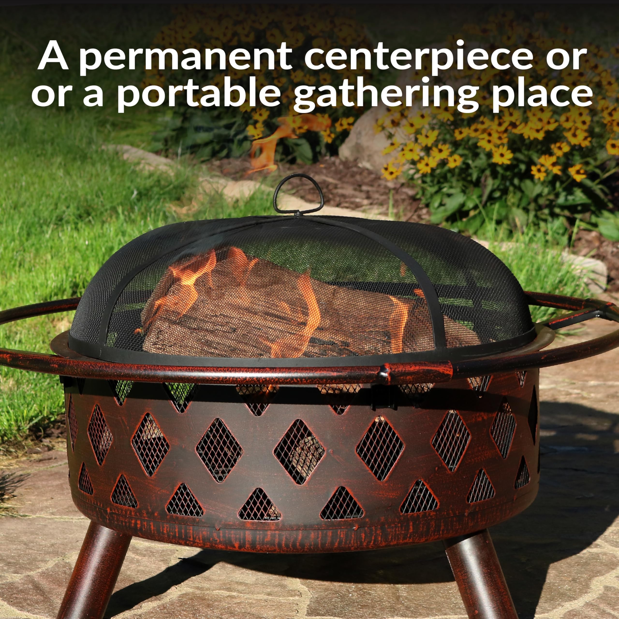 Crossweave Wood Burning Fire Pit