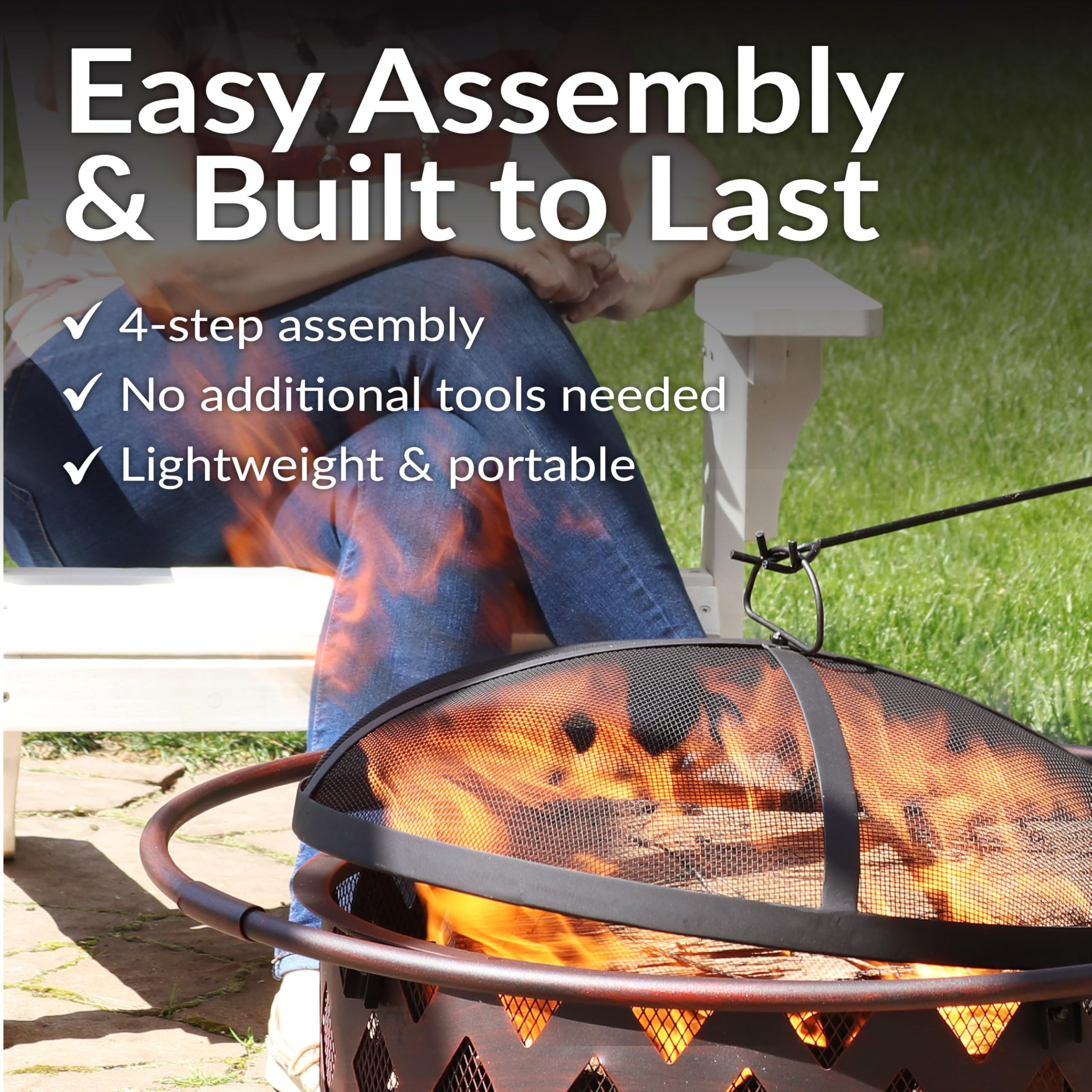 Crossweave Wood Burning Fire Pit